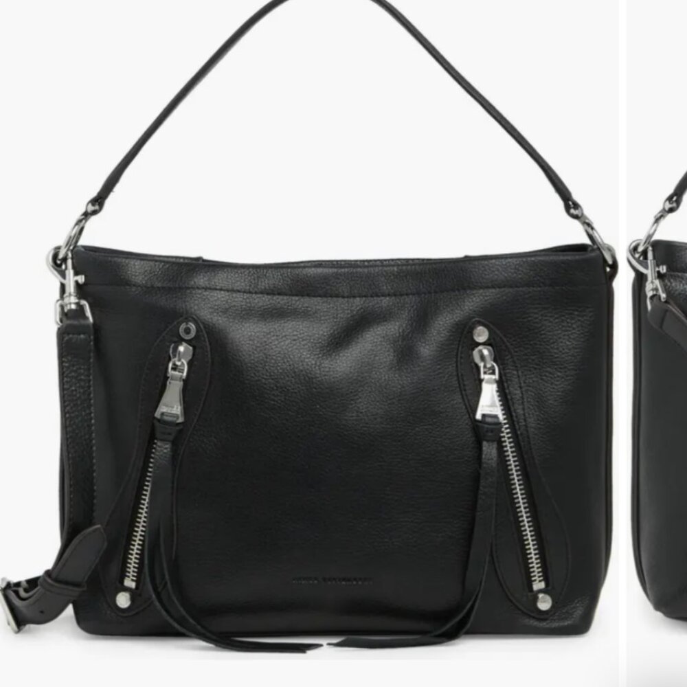 Aimee Kestenberg Radiant Convertible Shoulder Bag Black Leather Bag NWT